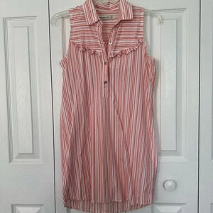 Abercrombie & Fitch Coral Pink Striped Tunic Mini Dress Size XS